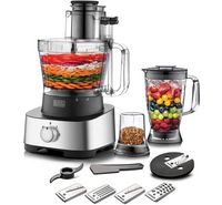 Image of Black+Decker 4in1 3.5L Food Processor With Blender 31 Functions 880W Black/Silver